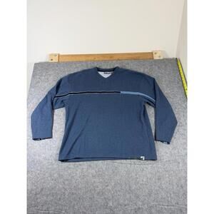 Vintage Extreme Gear Sweater Mens L Blue Striped Crewneck Y2K Skate Grunge 90s
